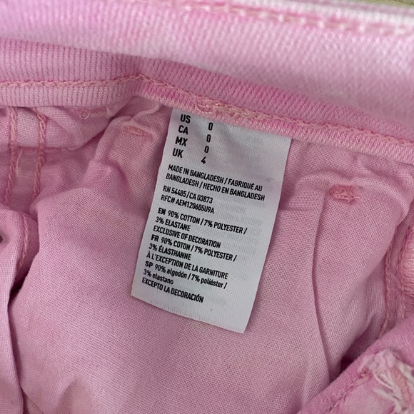 🤍3/$30 AEO Hi Rise Shortie Pink Shorts 0 - Picture 11 of 11